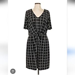 NWOT Tribal Black and White Checkered Dress Size M
